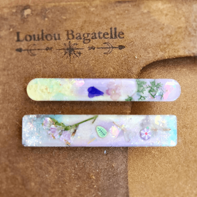 DUo de Barrettes florales – poésie en éclats pastel