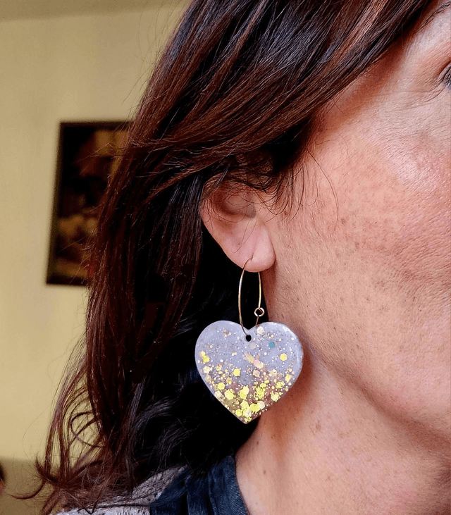 Pendants cœur sur créole 