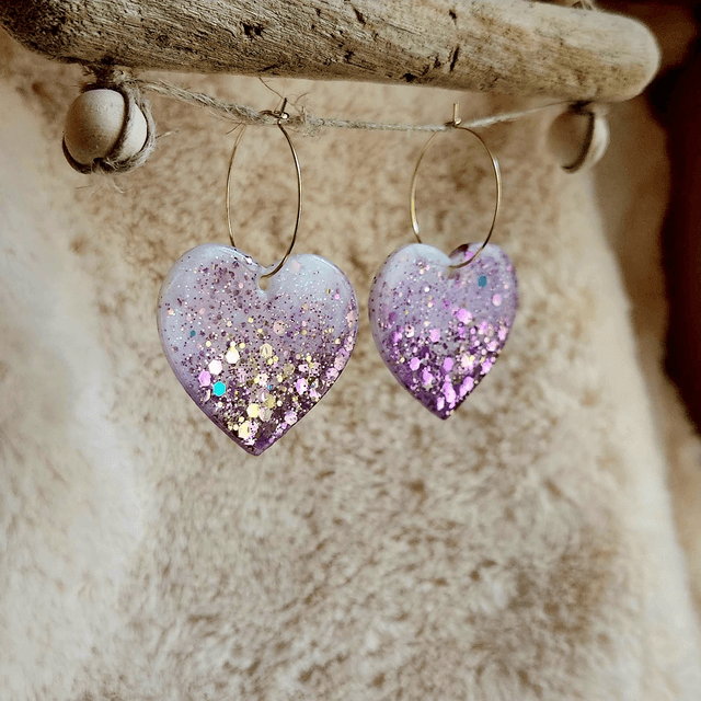 Pendants cœur sur créole 