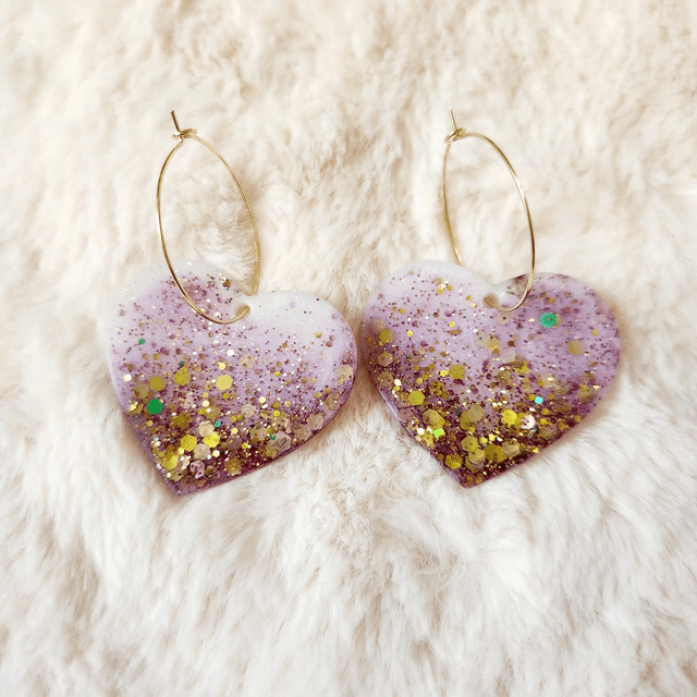 Pendants cœur sur créole 